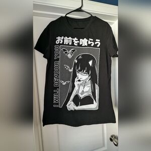 Goth Anime Girl Shirt Dress Size Large